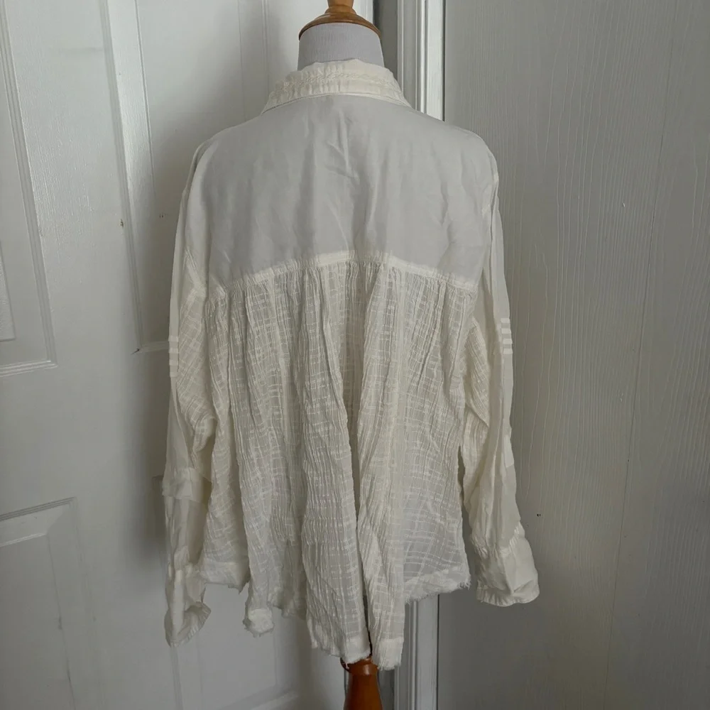 Free People Bluejay Patchwork Blouse D3
